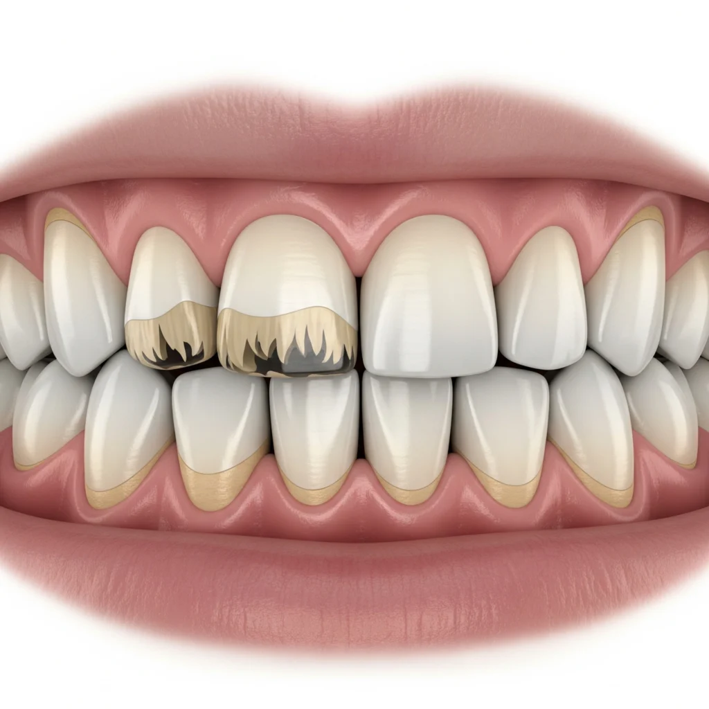 Image represents Tooth Attrition teeth