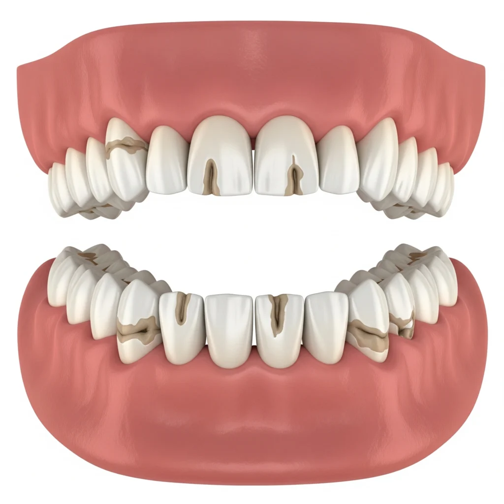 Above image represents Enamel Hypoplasia