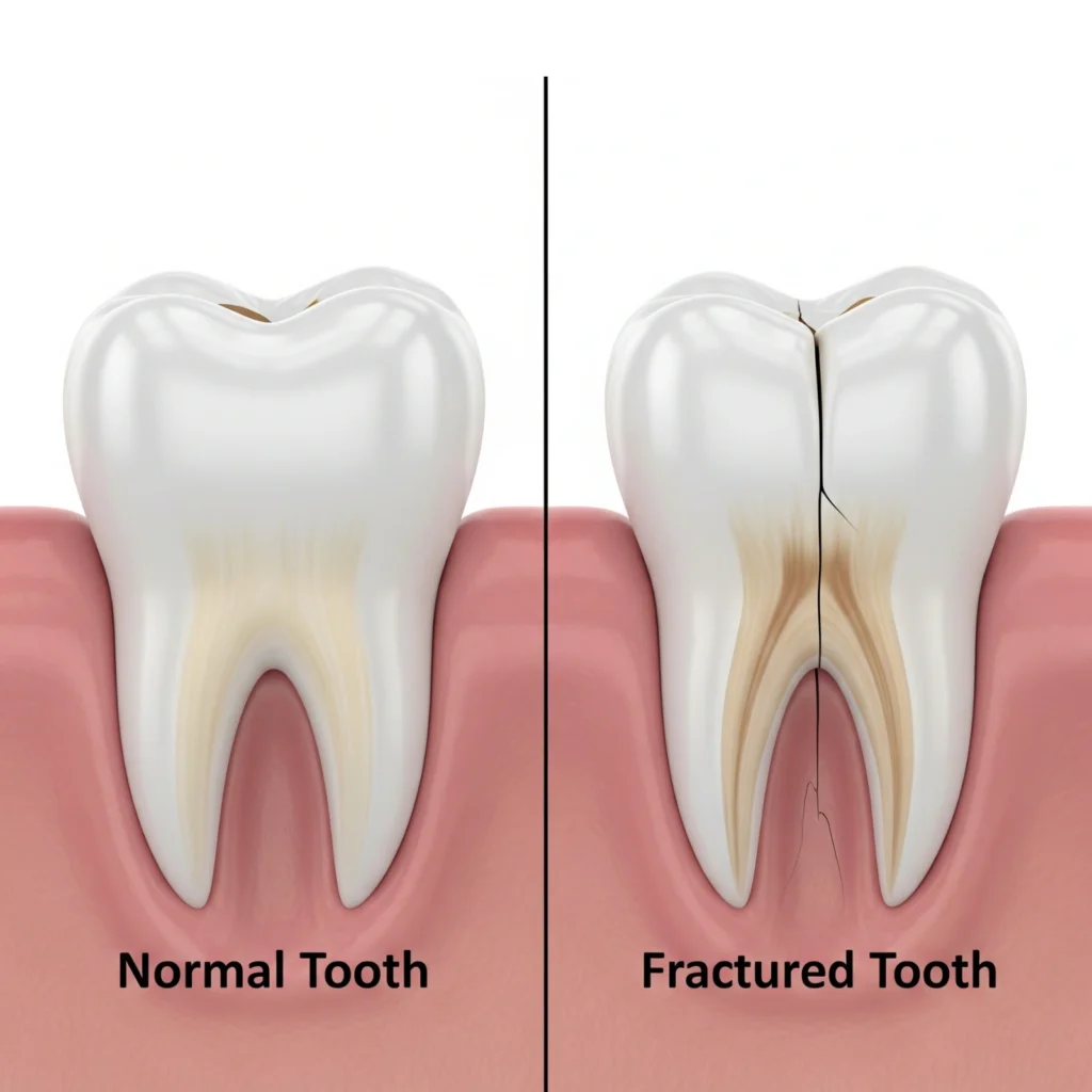 Image indicating tooth fracture